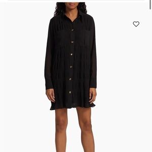 Ganni Pleated Georgette Shirtdress Size 6